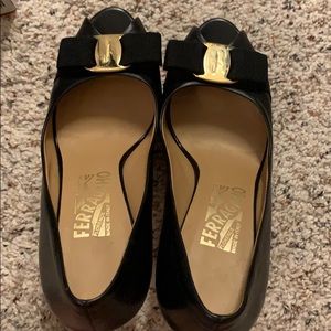 Salvatore Ferragamo Ribes in Nero Patent Calf